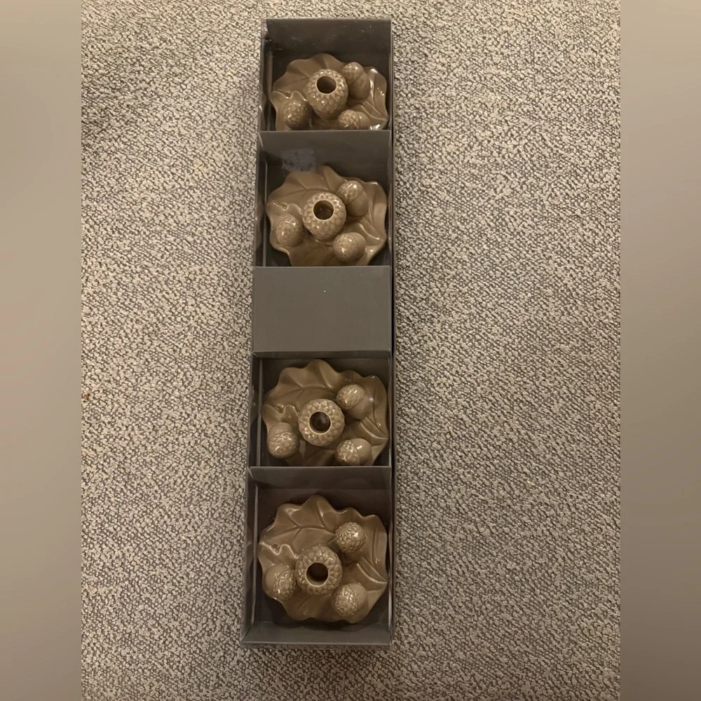 WILLIAMS-SONOMA ACORN TINY TAPER HOLDERS 🍁